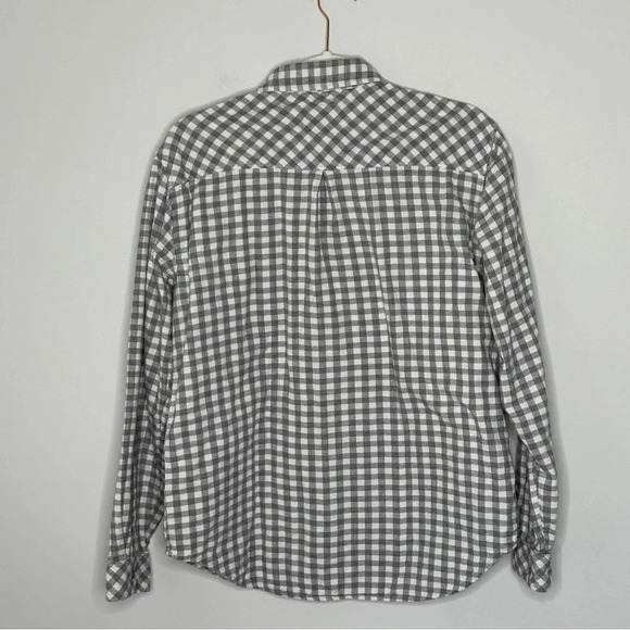 Rails Wyatt Gray & White Checked Button Front Shirt Size Medium Classic Neutral - Picture 2 of 11